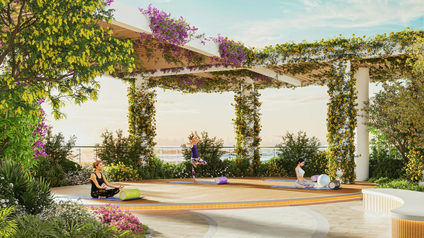 Sân yoga và vườn thiền