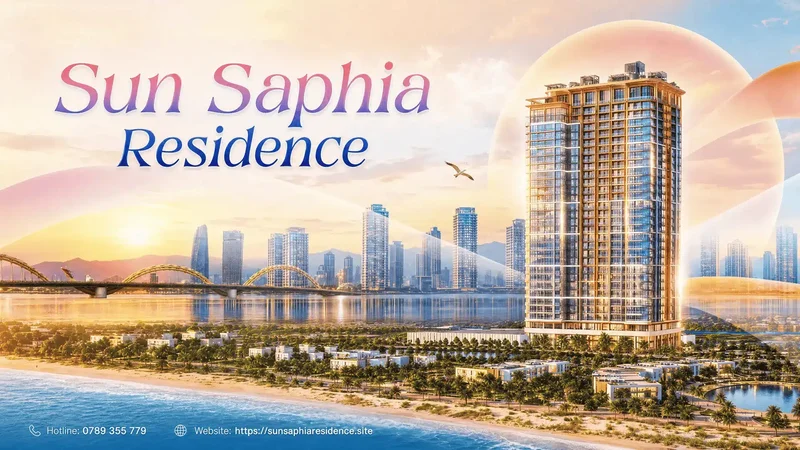 Tọa độ kết nối tâm điểm của Sun Saphia Residence từ bãi biển Sơn Thủy đến sông Hàn